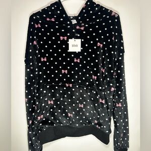 Black Hoodie with Pink and White Accents